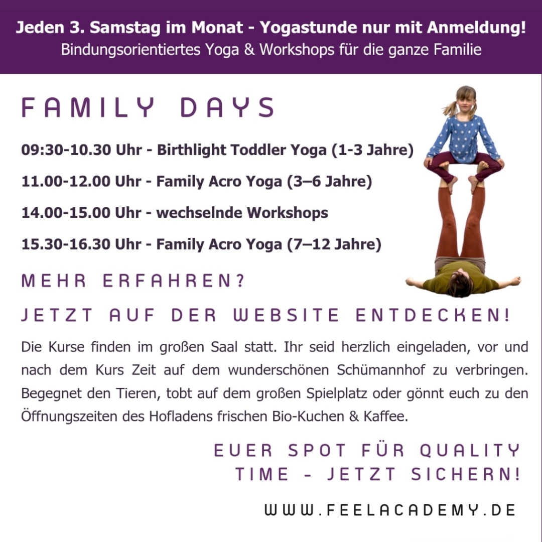 Family Yoga auf dem Schümannhof